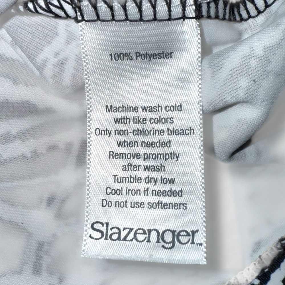 SLAZENGER Women's Marble Pin Tuck Sleeveless Golf Polo - XXL Black/White - Picture 8 of 13